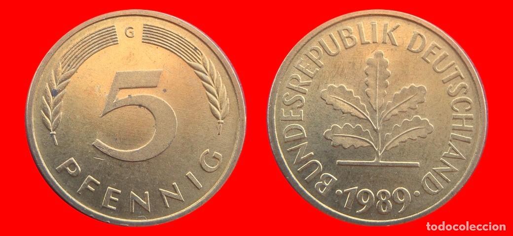 Monedas antiguas de Europa: 5 PFENNIG 1989-G BRD ALEMANIA-154562