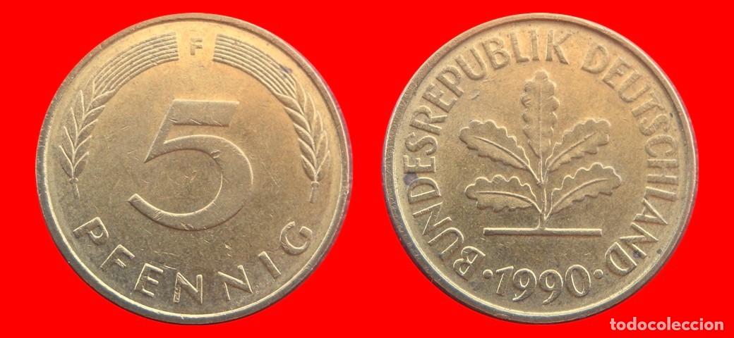 Monedas antiguas de Europa: 5 PFENNIG 1990-F BRD ALEMANIA-154566