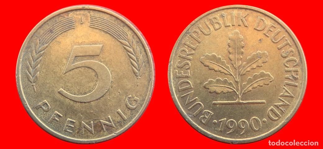 Monedas antiguas de Europa: 5 PFENNIG 1990-J BRD ALEMANIA-154568