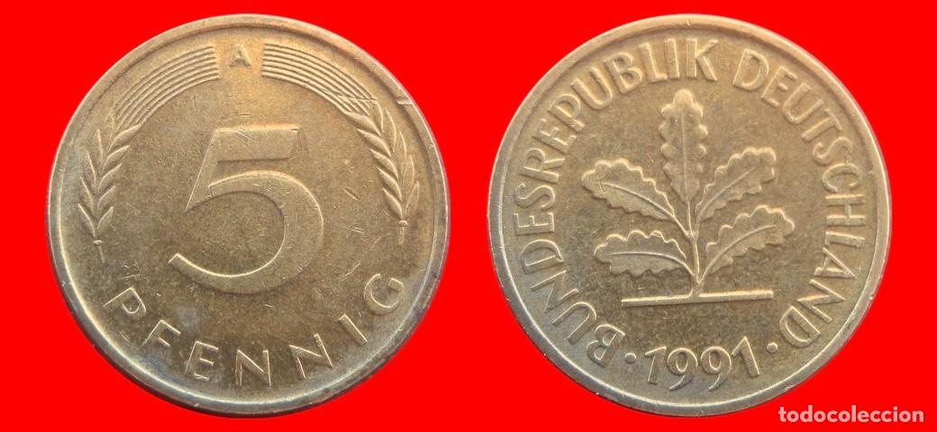 Monedas antiguas de Europa: 5 PFENNIG 1991-A BRD ALEMANIA-154569