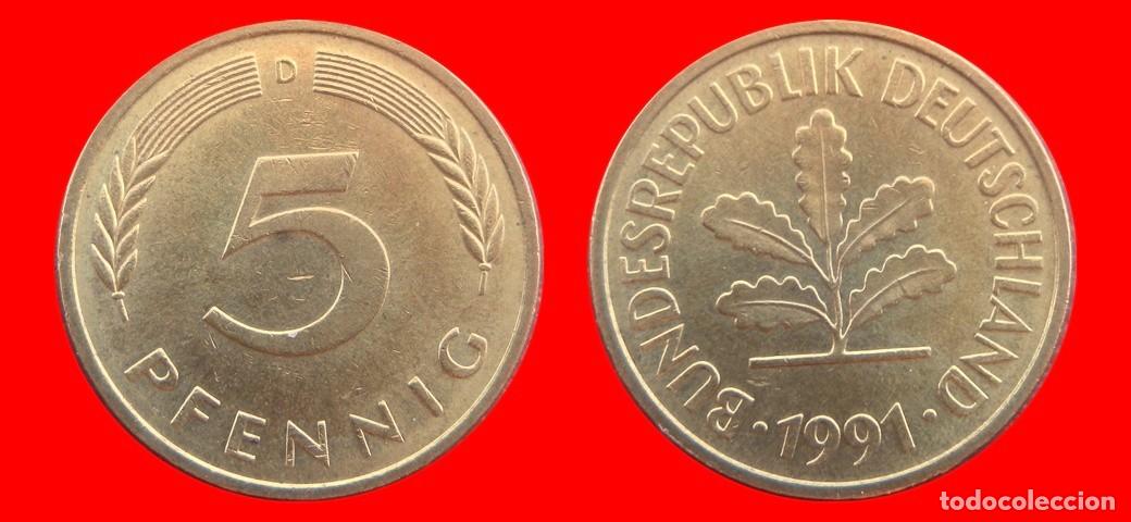 Monedas antiguas de Europa: 5 PFENNIG 1991-D BRD ALEMANIA-154570