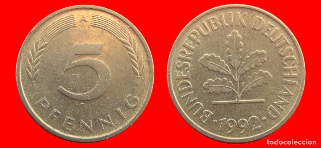 Monedas antiguas de Europa: 5 PFENNIG 1992-A BRD ALEMANIA-154574