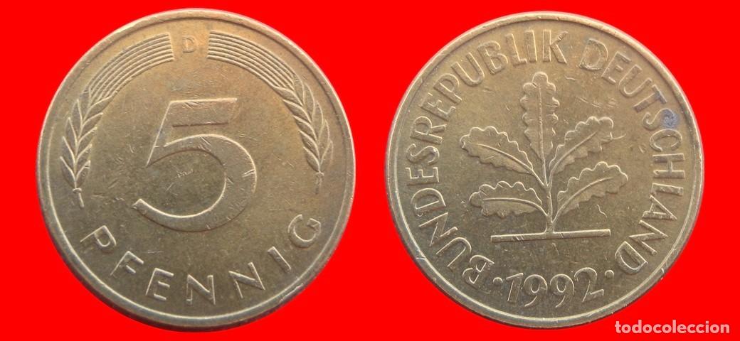 Monedas antiguas de Europa: 5 PFENNIG 1992-D BRD ALEMANIA-154575