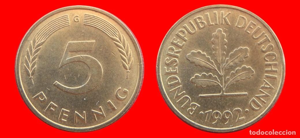 Monedas antiguas de Europa: 5 PFENNIG 1992-G BRD ALEMANIA-154577