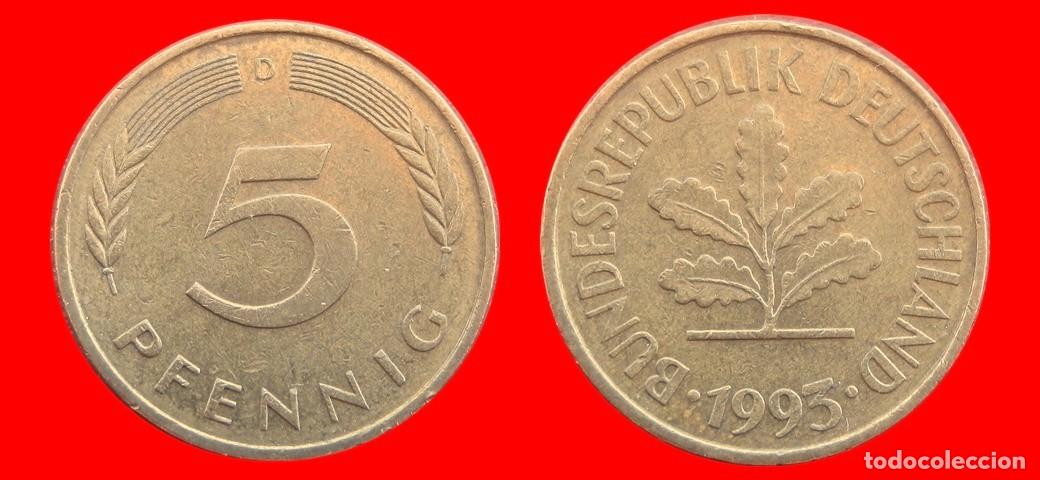 Monedas antiguas de Europa: 5 PFENNIG 1993-D BRD ALEMANIA-154579