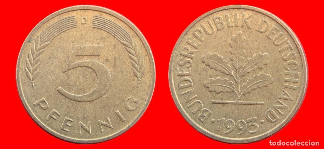 Monedas antiguas de Europa: 5 PFENNIG 1993-D BRD ALEMANIA-154580