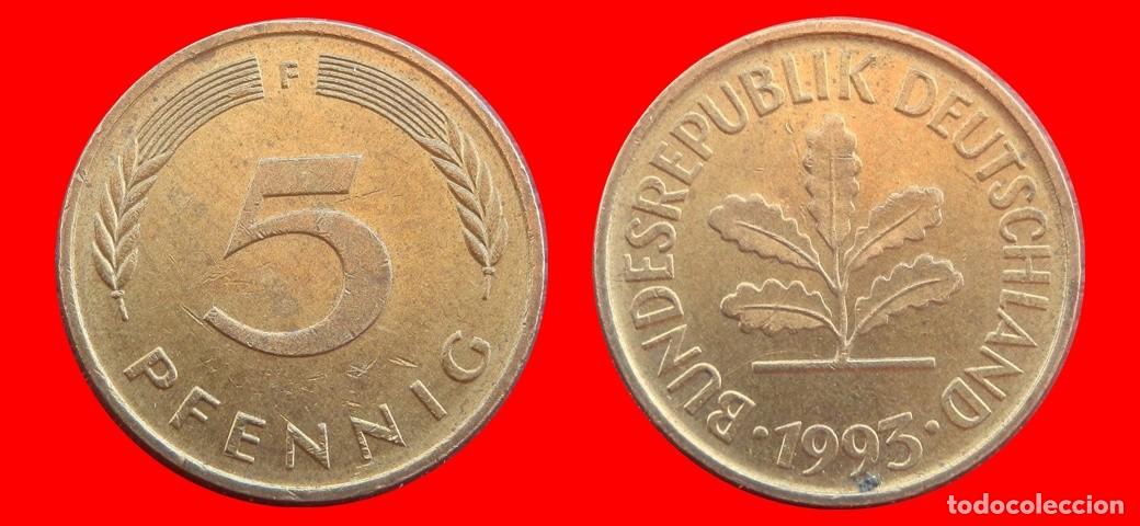 Monedas antiguas de Europa: 5 PFENNIG 1993-F BRD ALEMANIA-154581