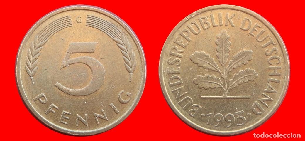 Monedas antiguas de Europa: 5 PFENNIG 1993-G BRD ALEMANIA-154582
