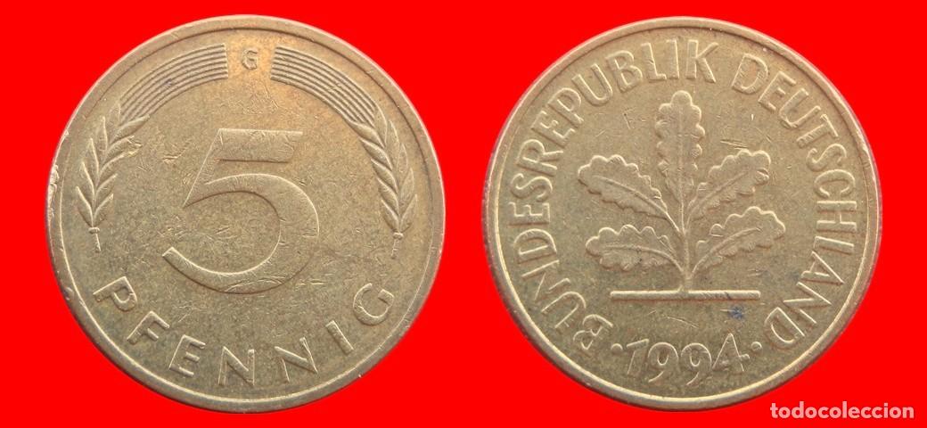 Monedas antiguas de Europa: 5 PFENNIG 1994-G BRD ALEMANIA-154587