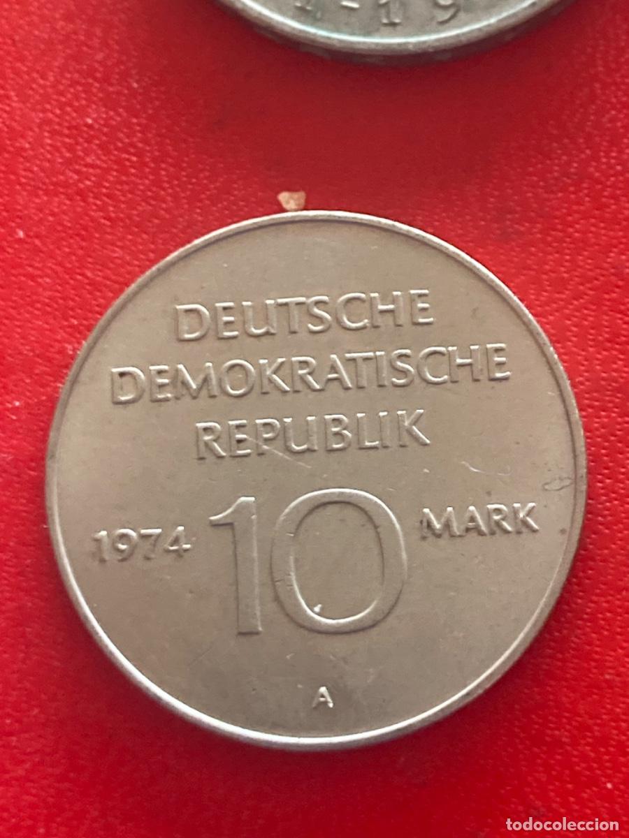 Moedas antigas da Europa: Gedenkm&uuml;nze Umlaufm&uuml;nze Deuutschland DDR 10 Mark 1974 DDR 25 Jahre