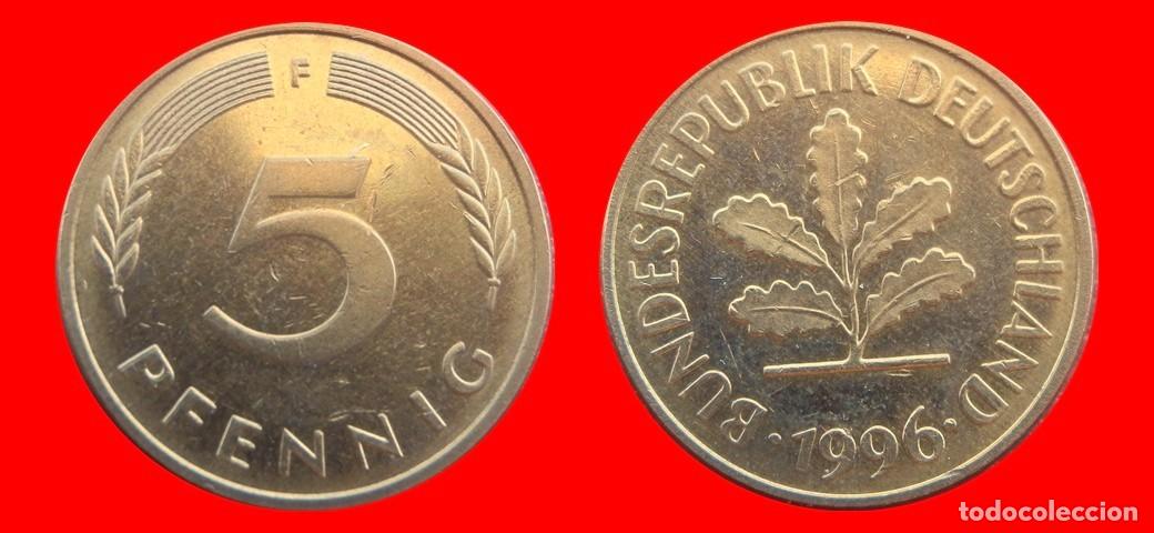 Monedas antiguas de Europa: 5 PFENNIG 1996-F BRD ALEMANIA-154596