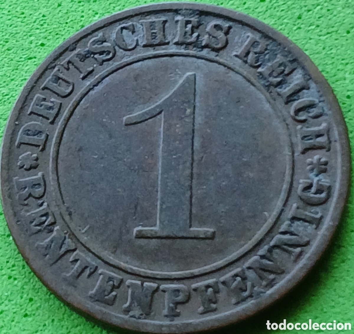 Monedas antiguas de Europa: Alemania Rep&uacute;blica de Weimar 1 rentenpfennig 1924 J km#30