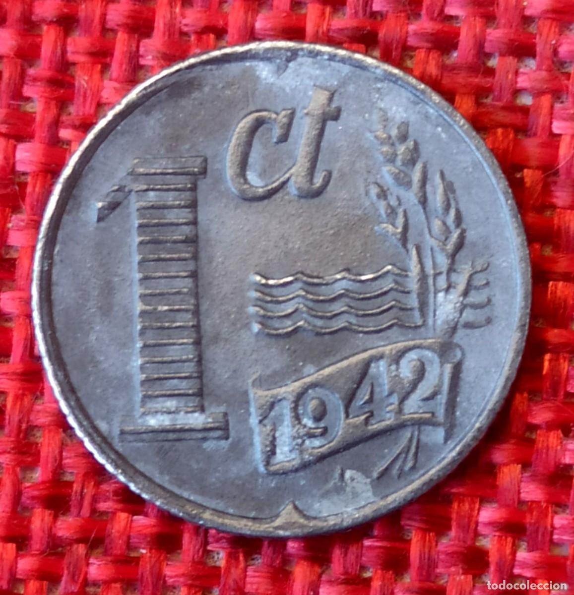 Monedas antiguas de Europa: Paises Bajos - Holanda Nederlanden A&ntilde;o 1942 - 1 Cent