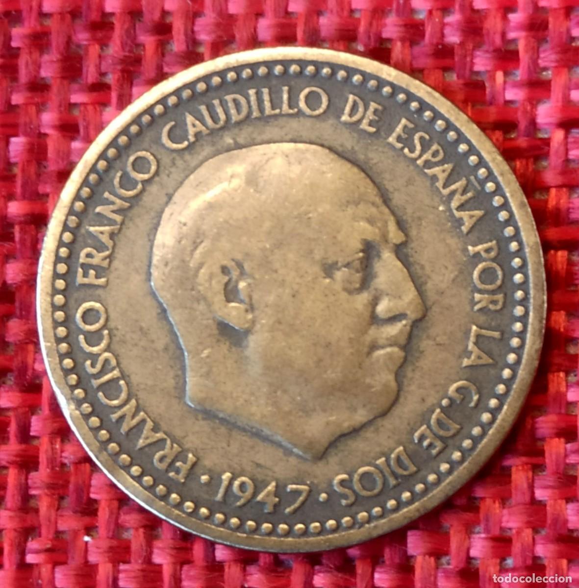 Monedas antiguas de Europa: Espa&ntilde;a - Epoca General Francisco Franco - A&ntilde;o 1947 - 1 Peseta