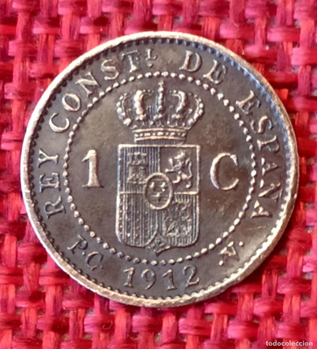 Monedas antiguas de Europa: Espa&ntilde;a - Epoca Rey Alfonso XIII - A&ntilde;o 1912 - 1 Centimo