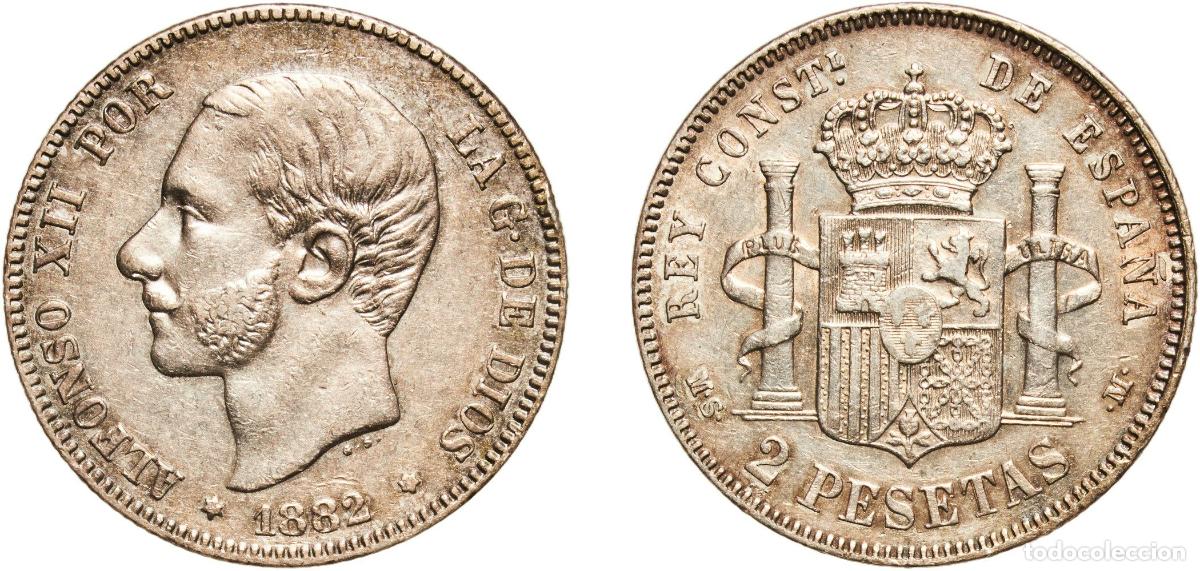 Monedas antiguas de Europa: 2 Pesetas - Alfonso XII 1882 18-82 MSM