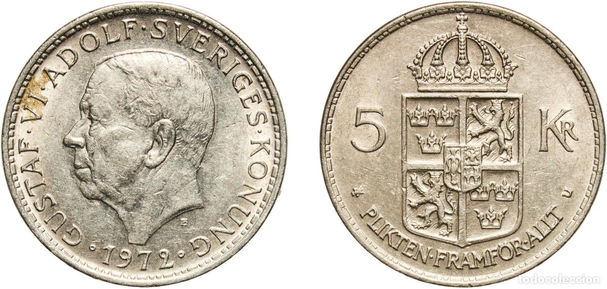 Monedas antiguas de Europa: 5 Kronor - Gustaf VI Adolf 1972