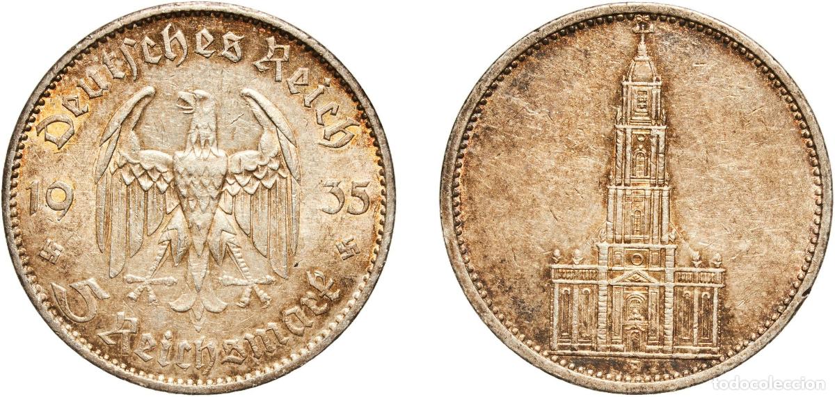 Monedas antiguas de Europa: 5 Reichsmark (Potsdam Garrison Church) 1935 A