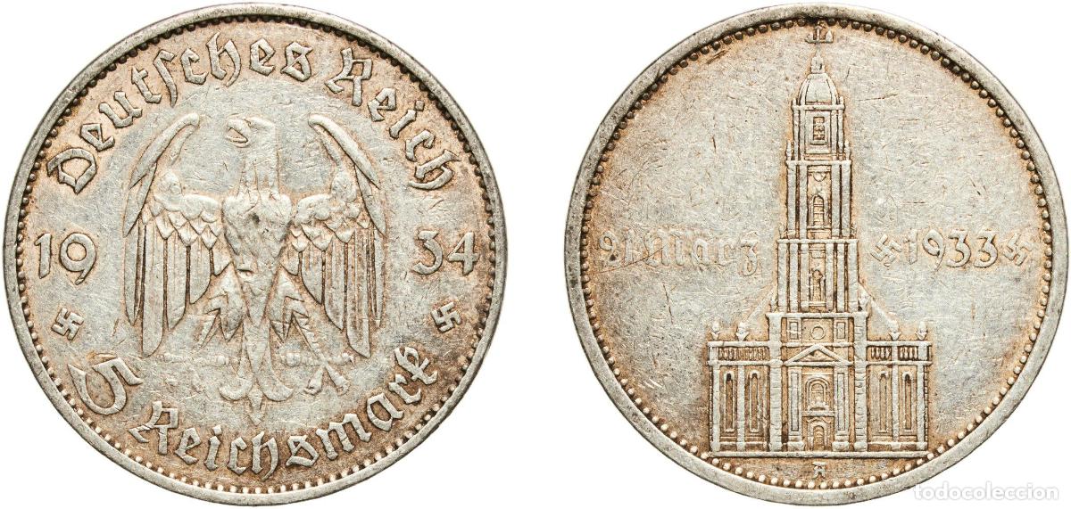 Monedas antiguas de Europa: 5 Reichsmark (Potsdam Garrison Church) 1934 A