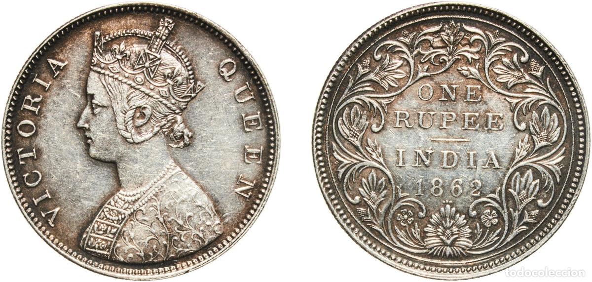 Monedas antiguas de Europa: 1 Rupee - Victoria 1862