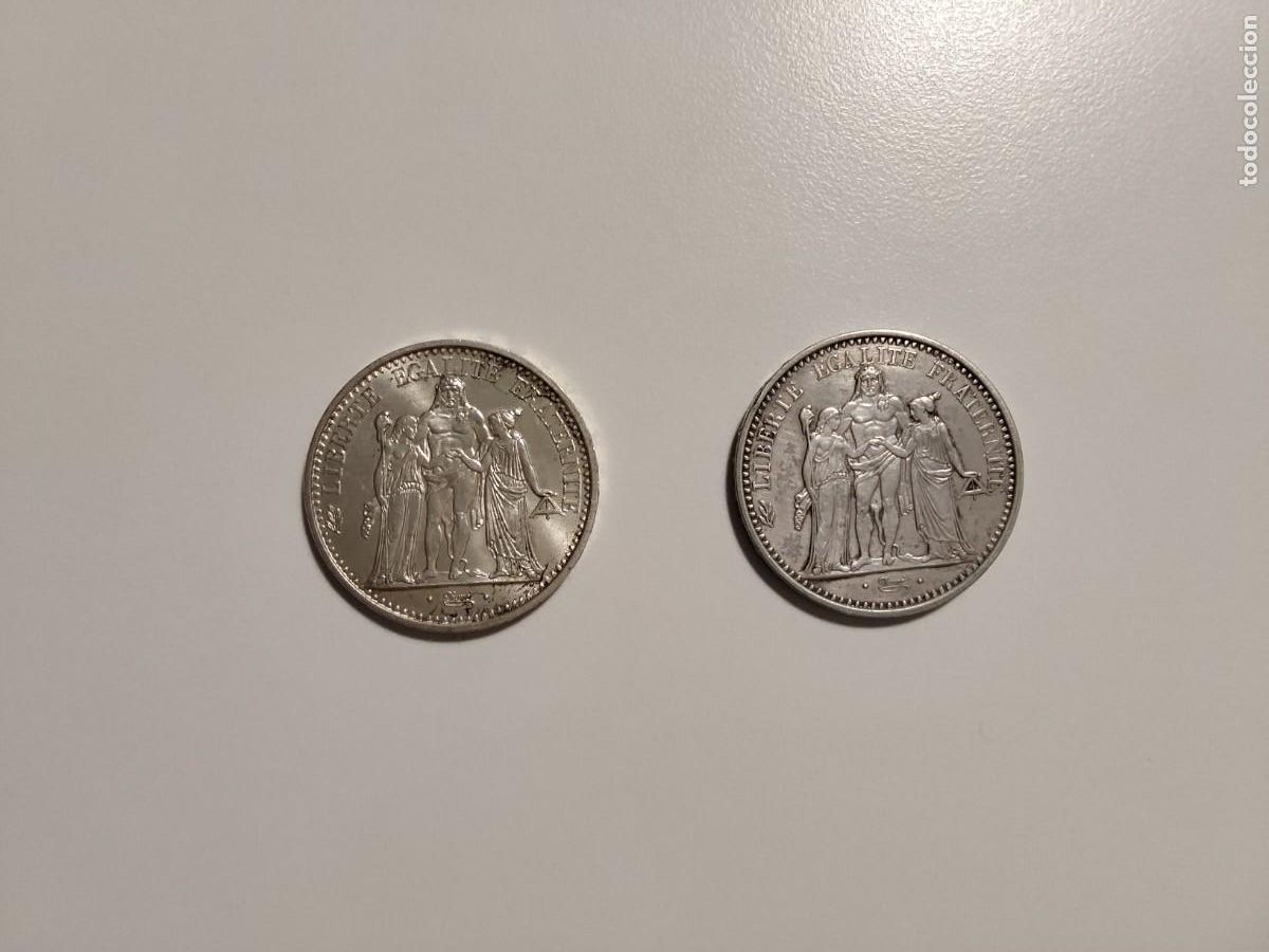 Monedas antiguas de Europa: 2 Monedas PLATA 10 Francs 1965 1971 Francia