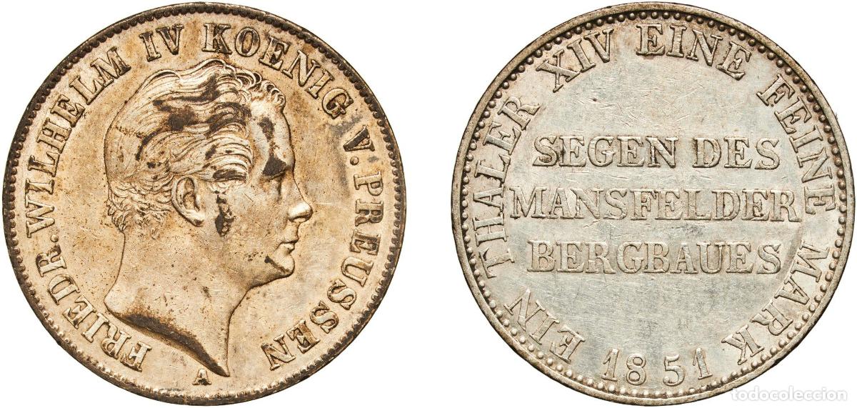 Monedas antiguas de Europa: 1 Thaler - Frederick William IV (&rdquo;Mining Thaler&rdquo;) 1851 A