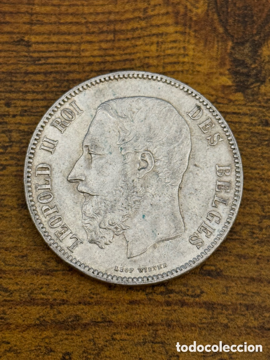 Monedas antiguas de Europa: 5 Francos 1871 Belgica. Plata
