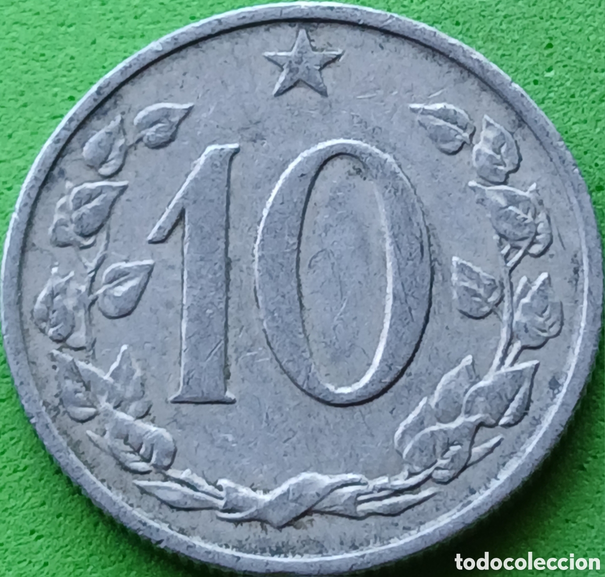 Monedas antiguas de Europa: Checoslovaquia 10 hellers 1963 km#49.1 sin puntos cerca de la fecha