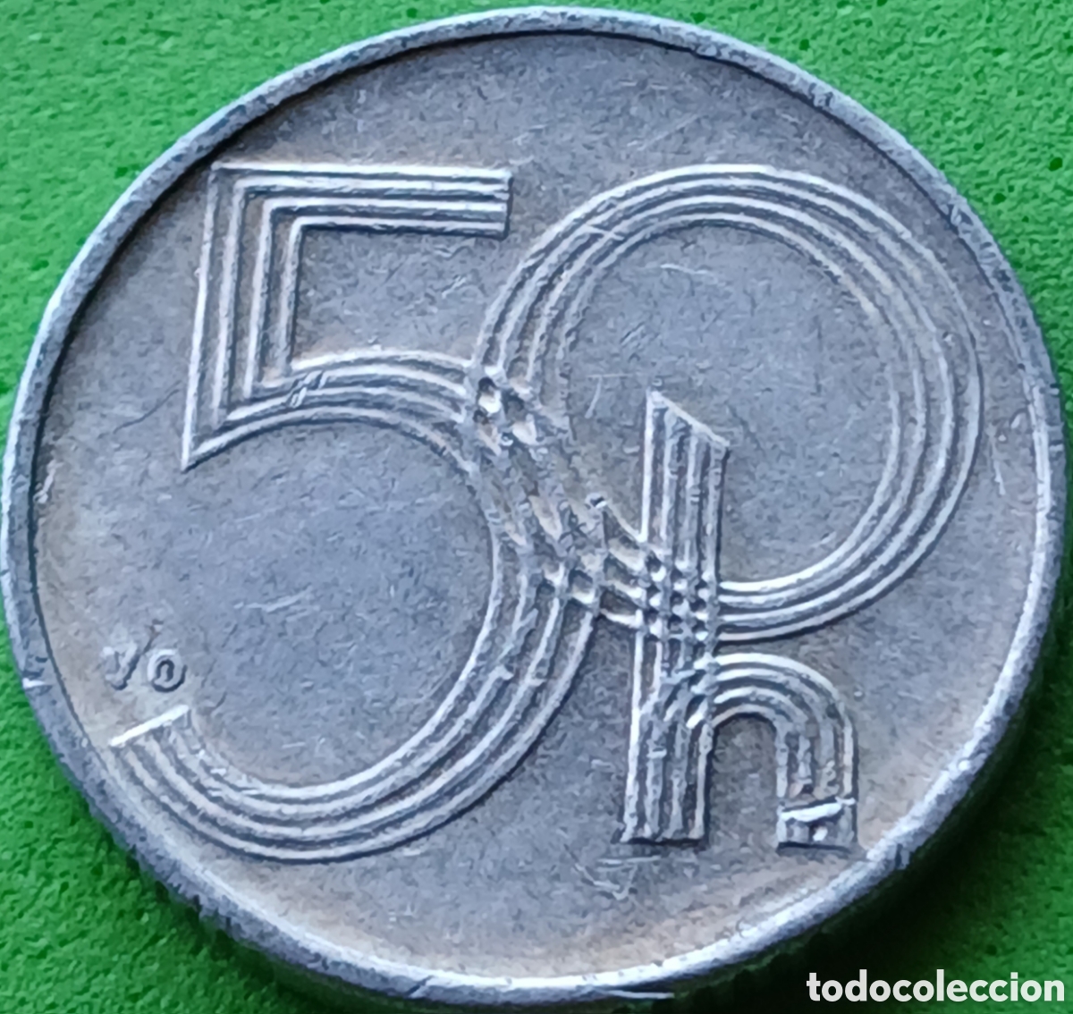 Monedas antiguas de Europa: Rep&uacute;blica Checa 50 hellers 1993 km#3 ceca &rdquo;HM&rdquo;(castillo)- Hamburgo, Alemania