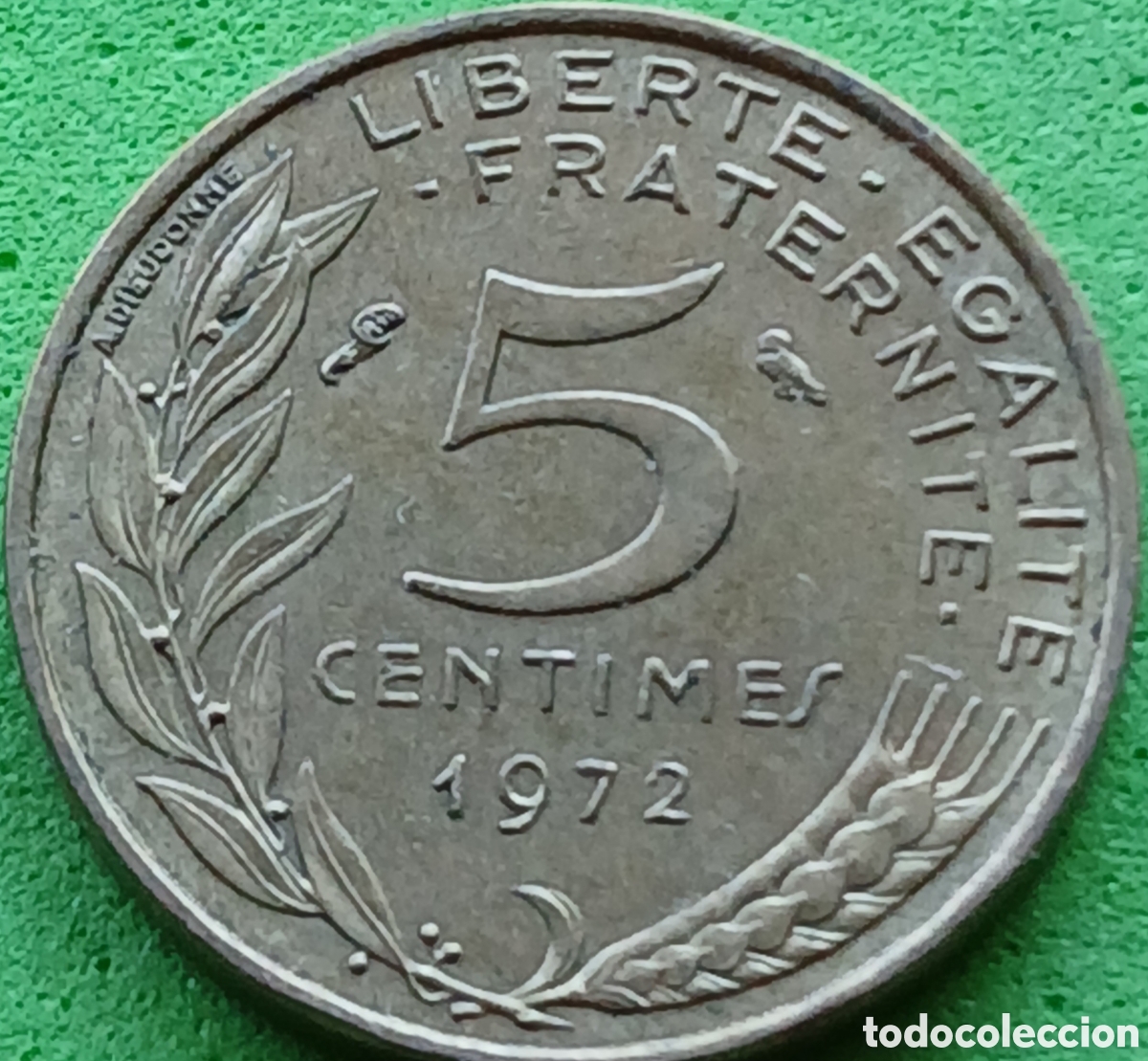 Monedas antiguas de Europa: Francia 5 c&eacute;ntimos 1972 km#933