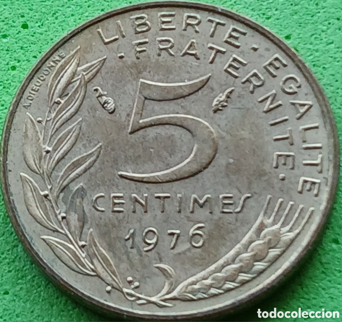 Monedas antiguas de Europa: Francia 5 c&eacute;ntimos 1976 km#933