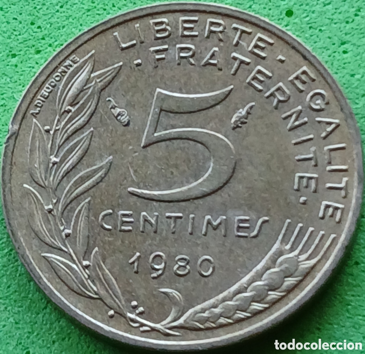 Monedas antiguas de Europa: Francia 5 c&eacute;ntimos 1980 km#933