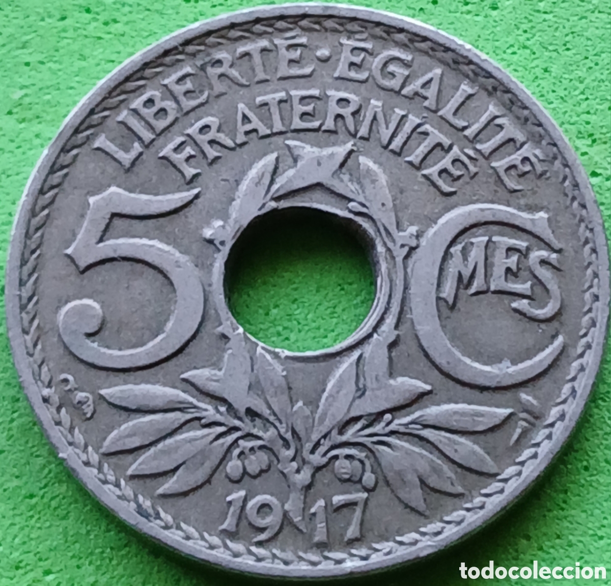 Monedas antiguas de Europa: Francia 5 c&eacute;ntimos 1917 km#865