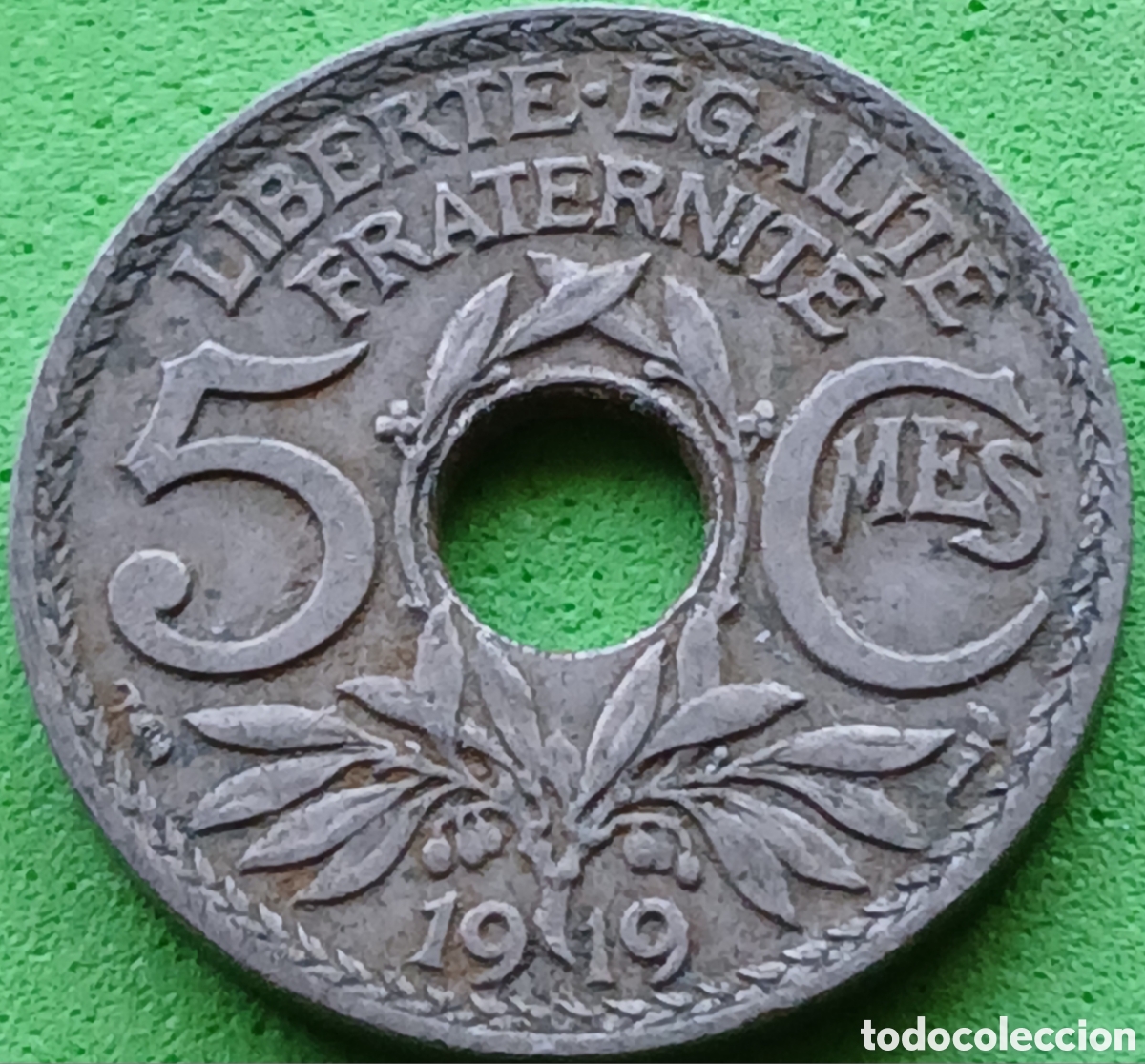 Monedas antiguas de Europa: Francia 5 c&eacute;ntimos 1919 km#865