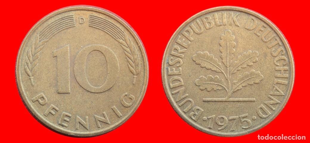 Monedas antiguas de Europa: 10 PFENNIG 1975-D BRD ALEMANIA-154605
