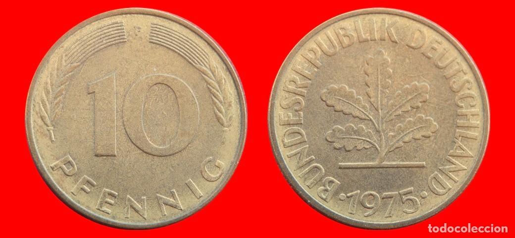 Monedas antiguas de Europa: 10 PFENNIG 1975-F BRD ALEMANIA-154606
