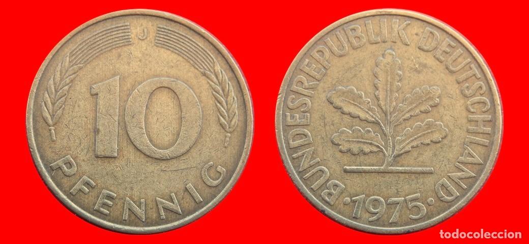 Monedas antiguas de Europa: 10 PFENNIG 1975-J BRD ALEMANIA-154607