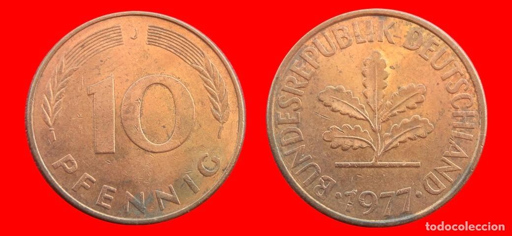 Monedas antiguas de Europa: 10 PFENNIG 1977-J BRD ALEMANIA-154615