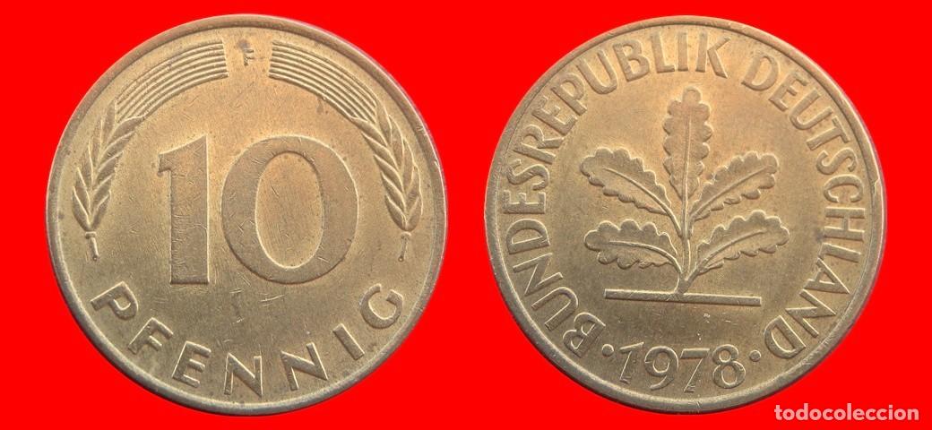 Monedas antiguas de Europa: 10 PFENNIG 1978-F BRD ALEMANIA-154617