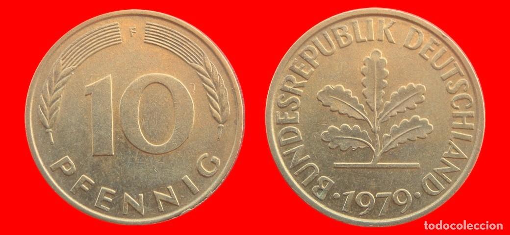 Monedas antiguas de Europa: 10 PFENNIG 1979-F BRD ALEMANIA-154621
