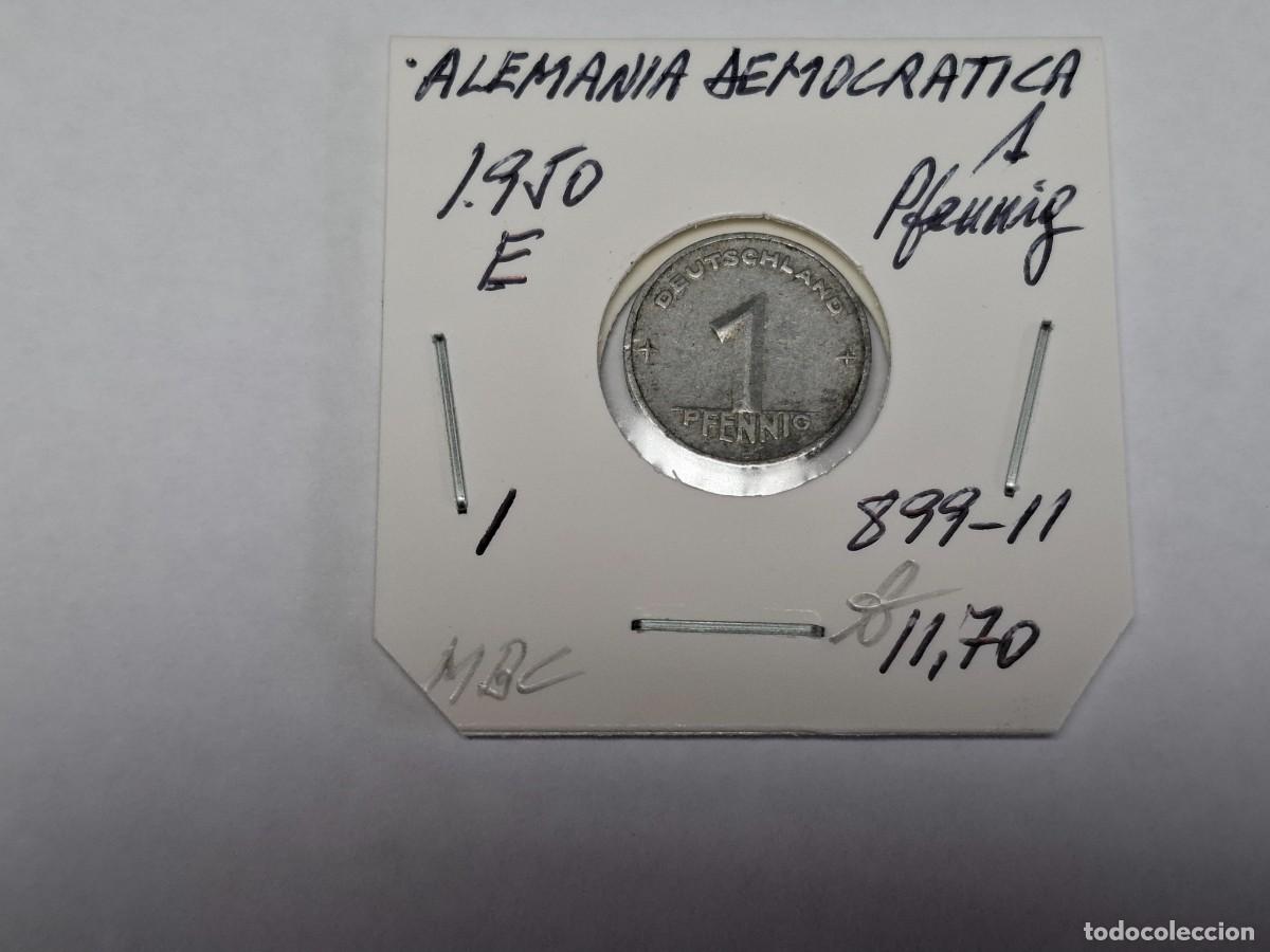 Monedas antiguas de Europa: 1 PFENNIG de 1950 E KM 1 ALEMANIA DEMOCRATICA, en MBC