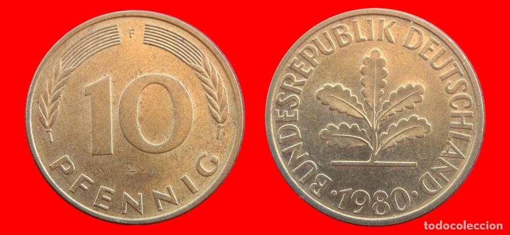 Monedas antiguas de Europa: 10 PFENNIG 1980-F BRD ALEMANIA-154625