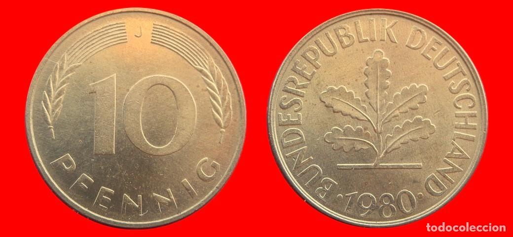 Monedas antiguas de Europa: 10 PFENNIG 1980-J BRD ALEMANIA-154627