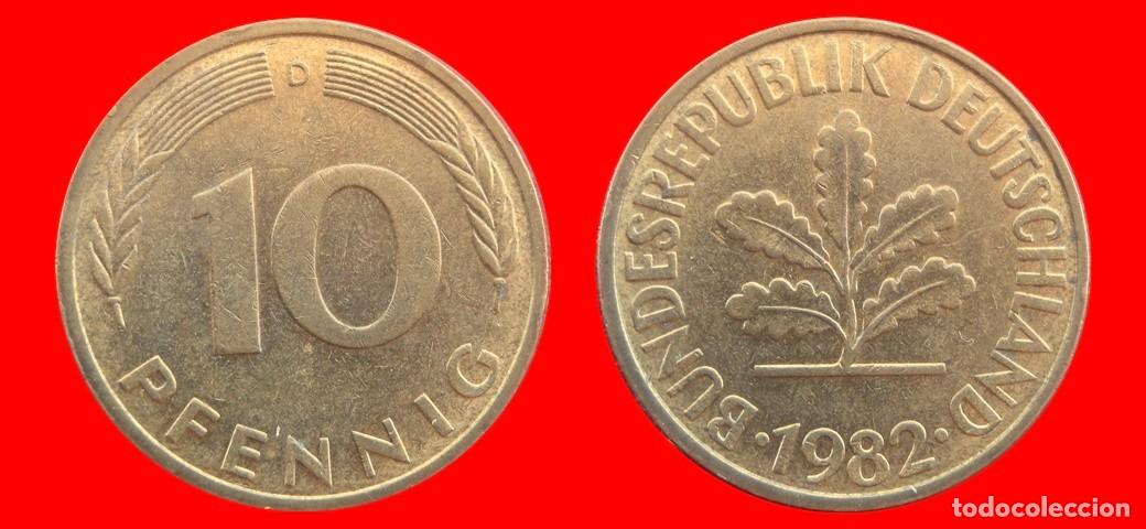 Monedas antiguas de Europa: 10 PFENNIG 1982-D BRD ALEMANIA-154632