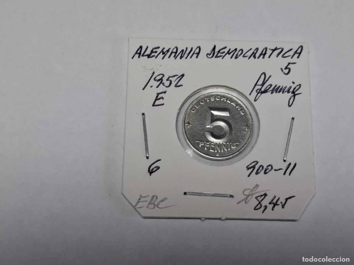 Monedas antiguas de Europa: 5 PFENNIG de 1952 E KM 6 ALEMANIA DEMOCRATICA, en EBC