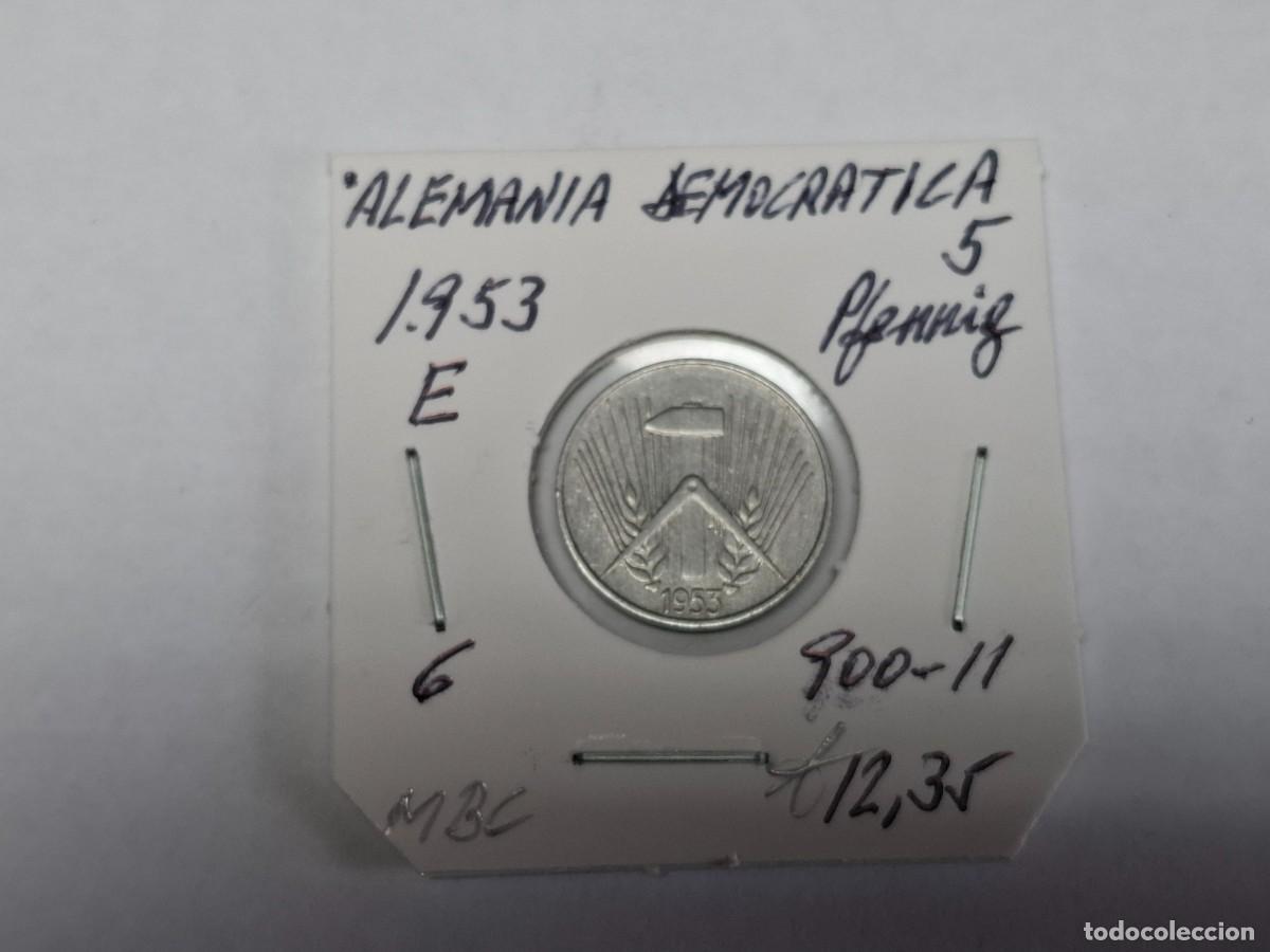 Monedas antiguas de Europa: 5 PFENNIG de 1953 E KM 6 ALEMANIA DEMOCRATICA, en MBC