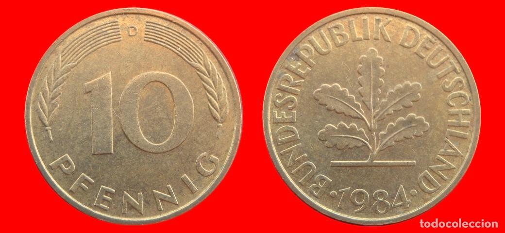 Moedas antigas da Europa: 10 PFENNIG 1984-D BRD ALEMANIA-154640