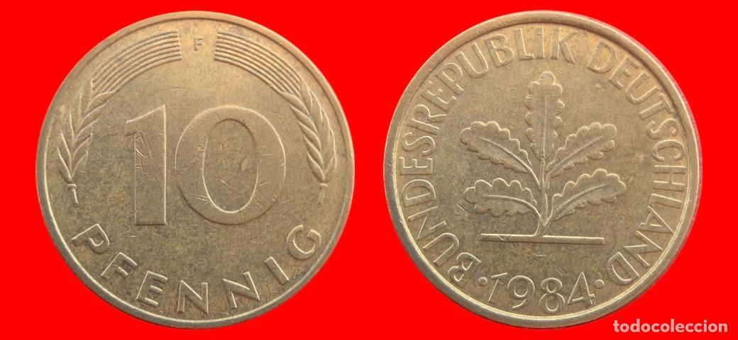Moedas antigas da Europa: 10 PFENNIG 1984-F BRD ALEMANIA-154641