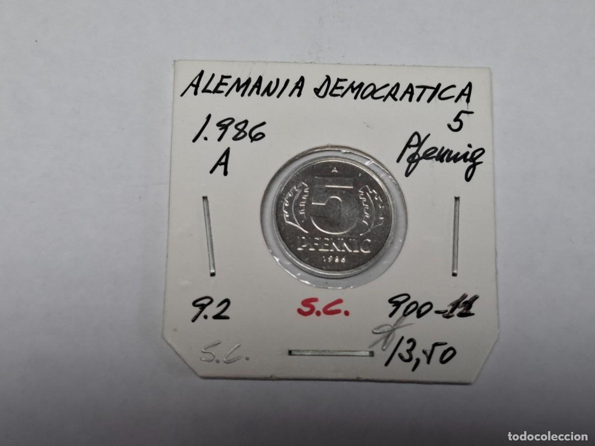 Moedas antigas da Europa: 5 PFENNIG de 1986 A KM 9.2 ALEMANIA DEMOCRATICA, en SIN CIRCULAR