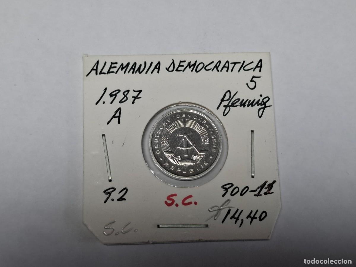 Moedas antigas da Europa: 5 PFENNIG de 1987 A KM 9.2 ALEMANIA DEMOCRATICA, en SIN CIRCULAR